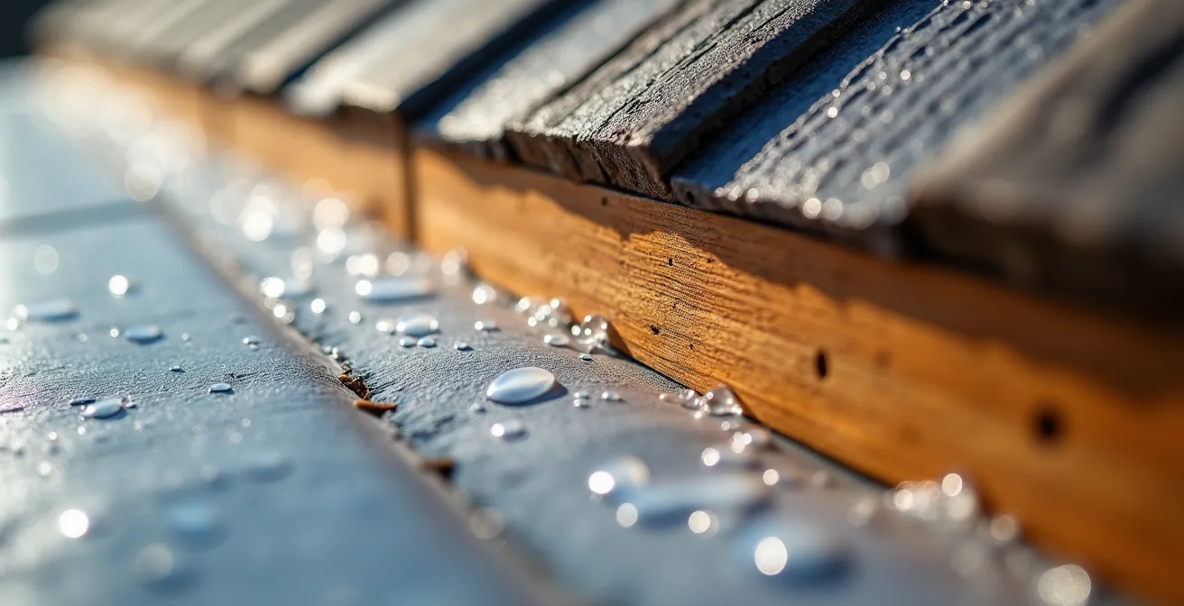 Doorsnede van dampscherm installatie in Belgisch zadeldak