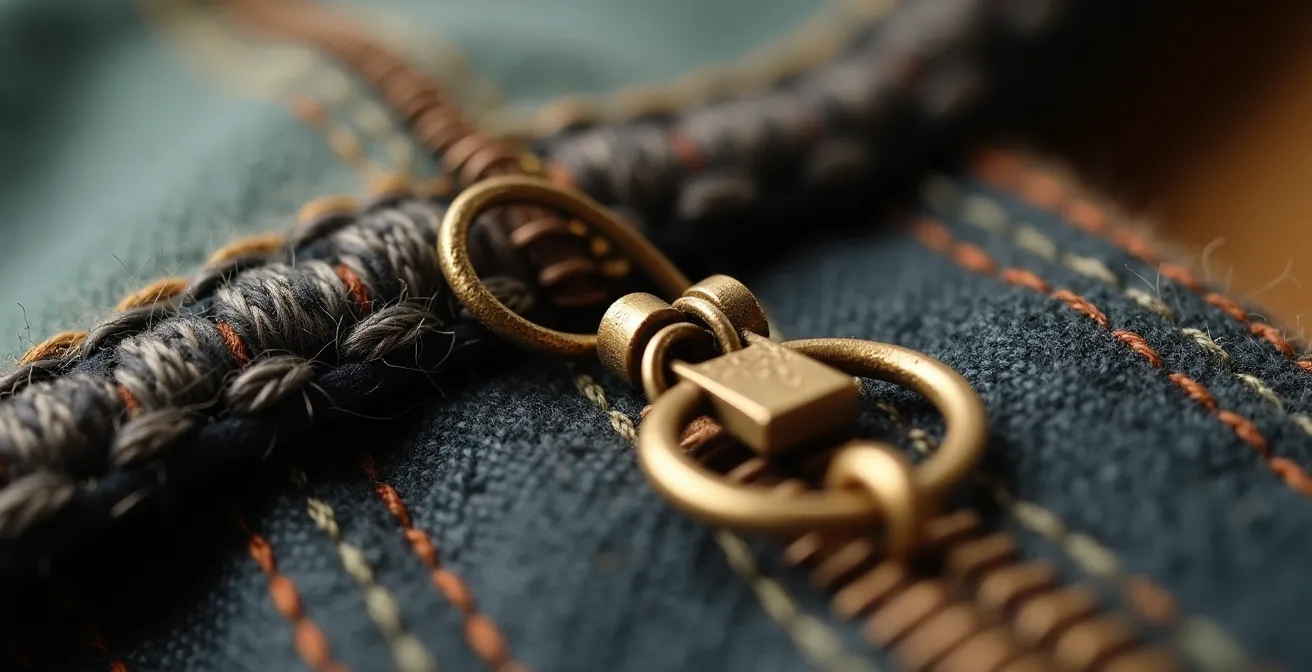 Macro-opname van authentieke modedetails en vakmanschap