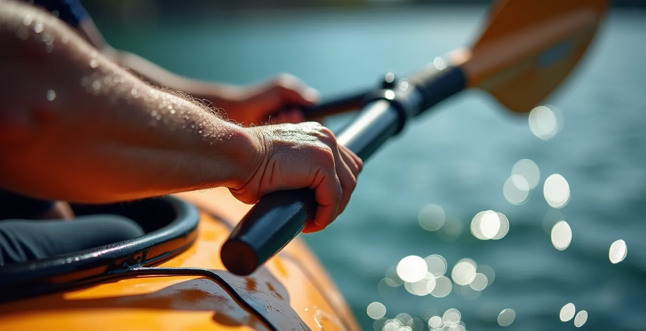 Close-up van correcte peddeltechniek met romprotatie