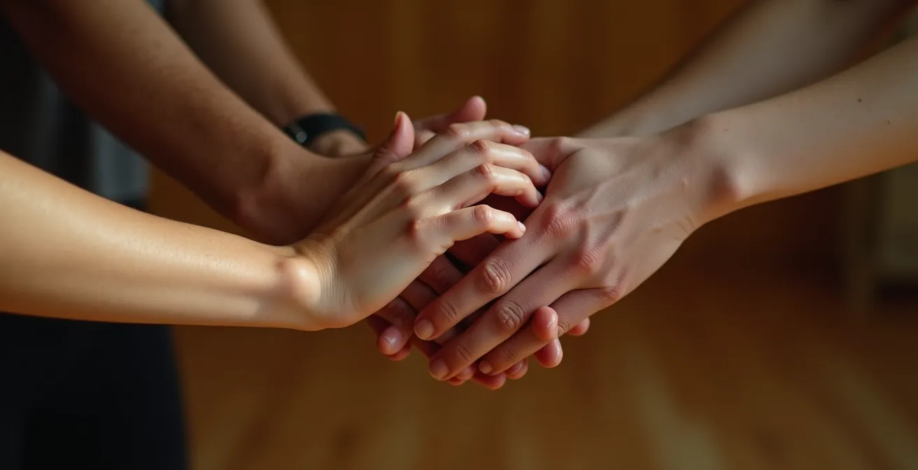 Volwassenen van verschillende leeftijden experimenteren met beweging in een dansworkshop